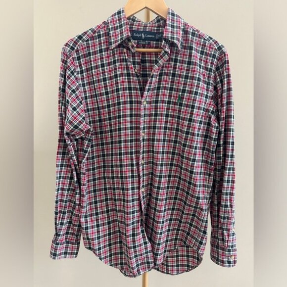 Ralph Lauren Plaid Button Down Shirt Small – Classic Fit Preppy Vintage Oversize - Picture 1 of 6